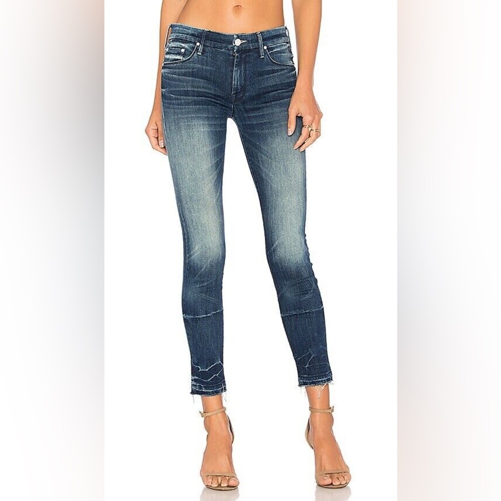 Mother the Looker Ankle Fray Skinny Jeans